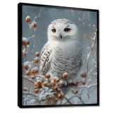 White Snowy Owl Accented With Red - Owl Wall Art Prints