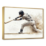 Minimal Black And White Baseball Swing I - Sport Baseball Canvas Wall Art