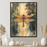 Yellow Green Dragonfly's Forest Fusion - Dragonfly Wall Art Prints