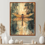 Yellow Green Dragonfly's Forest Fusion - Dragonfly Wall Art Prints