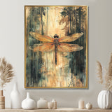 Yellow Green Dragonfly's Forest Fusion - Dragonfly Wall Art Prints