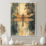 Yellow Green Dragonfly's Forest Fusion - Dragonfly Wall Art Prints