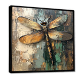 Green Brown Dragonfly's Forest Fusion - Green Dragonfly Wall Art