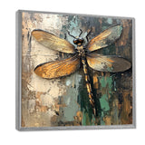 Green Brown Dragonfly's Forest Fusion - Green Dragonfly Wall Art