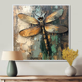 Green Brown Dragonfly's Forest Fusion - Green Dragonfly Wall Art