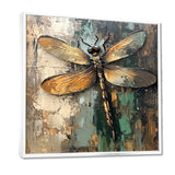 Green Brown Dragonfly's Forest Fusion - Green Dragonfly Wall Art