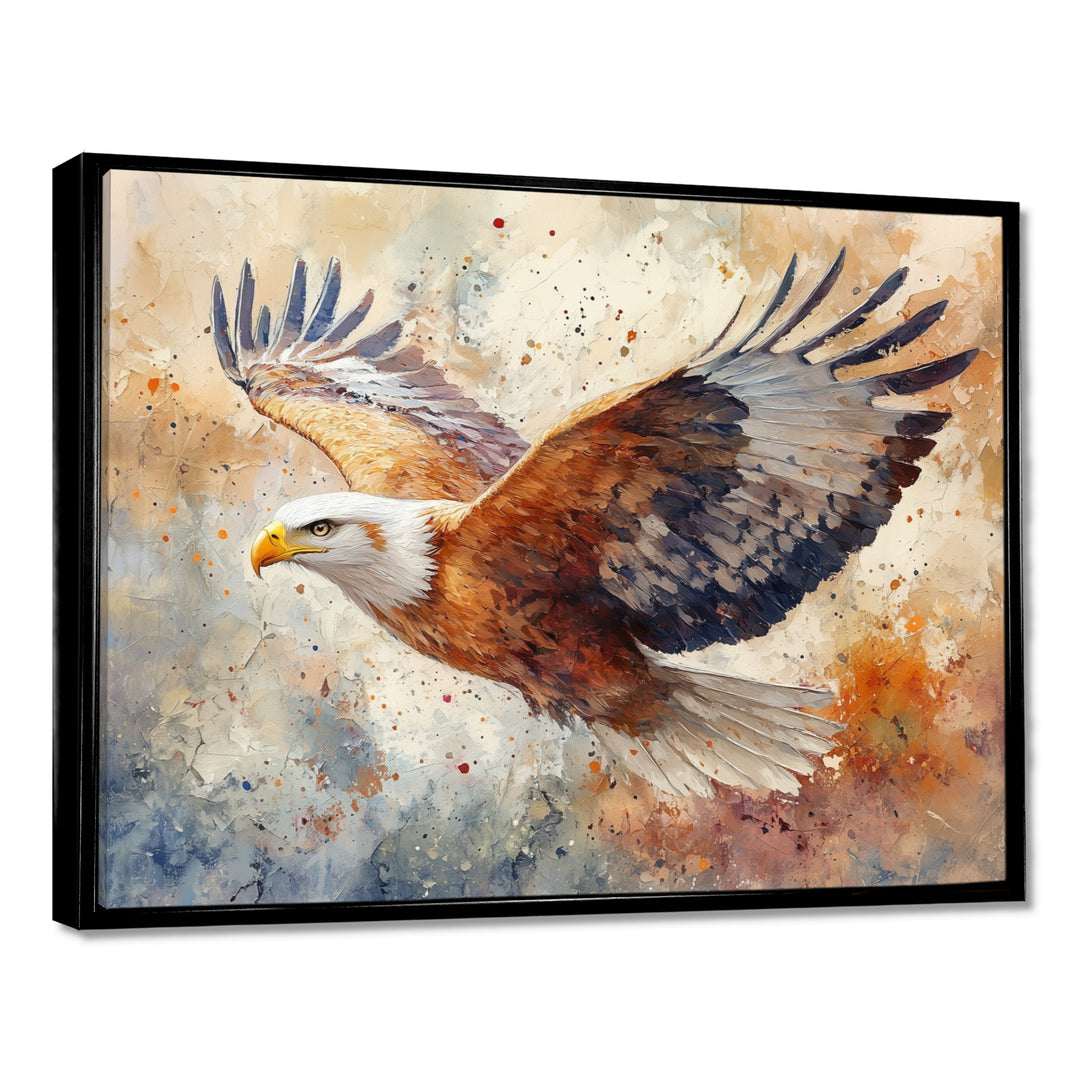 Brown Yellow Bold Eagle Soaring High - Eagle Home Decor Art
