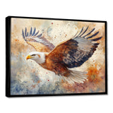 Brown Yellow Bold Eagle Soaring High - Eagle Home Decor Art