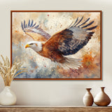 Brown Yellow Bold Eagle Soaring High - Eagle Home Decor Art