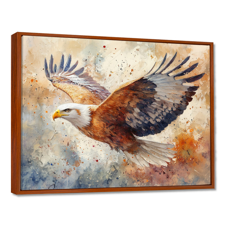 Brown Yellow Bold Eagle Soaring High - Eagle Home Decor Art