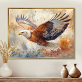 Brown Yellow Bold Eagle Soaring High - Eagle Home Decor Art