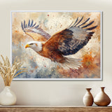 Brown Yellow Bold Eagle Soaring High - Eagle Home Decor Art