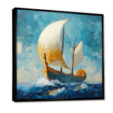 White Greek Triumph Greek Trireme Ship - Vikings Boat Canvas Wall Art
