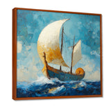 White Greek Triumph Greek Trireme Ship - Vikings Boat Canvas Wall Art