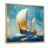 White Greek Triumph Greek Trireme Ship - Vikings Boat Canvas Wall Art