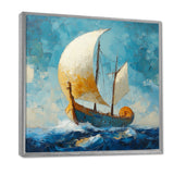 White Greek Triumph Greek Trireme Ship - Vikings Boat Canvas Wall Art