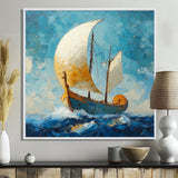 White Greek Triumph Greek Trireme Ship - Vikings Boat Canvas Wall Art