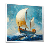 White Greek Triumph Greek Trireme Ship - Vikings Boat Canvas Wall Art