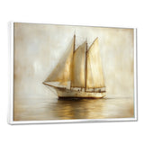White Sailing Aegean Greek Trireme Ship - Boat Sailing Canvas Wall Art