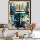 Boat Yacht Blue Billionaires Club I - Boat Yacht Canvas Wall Art