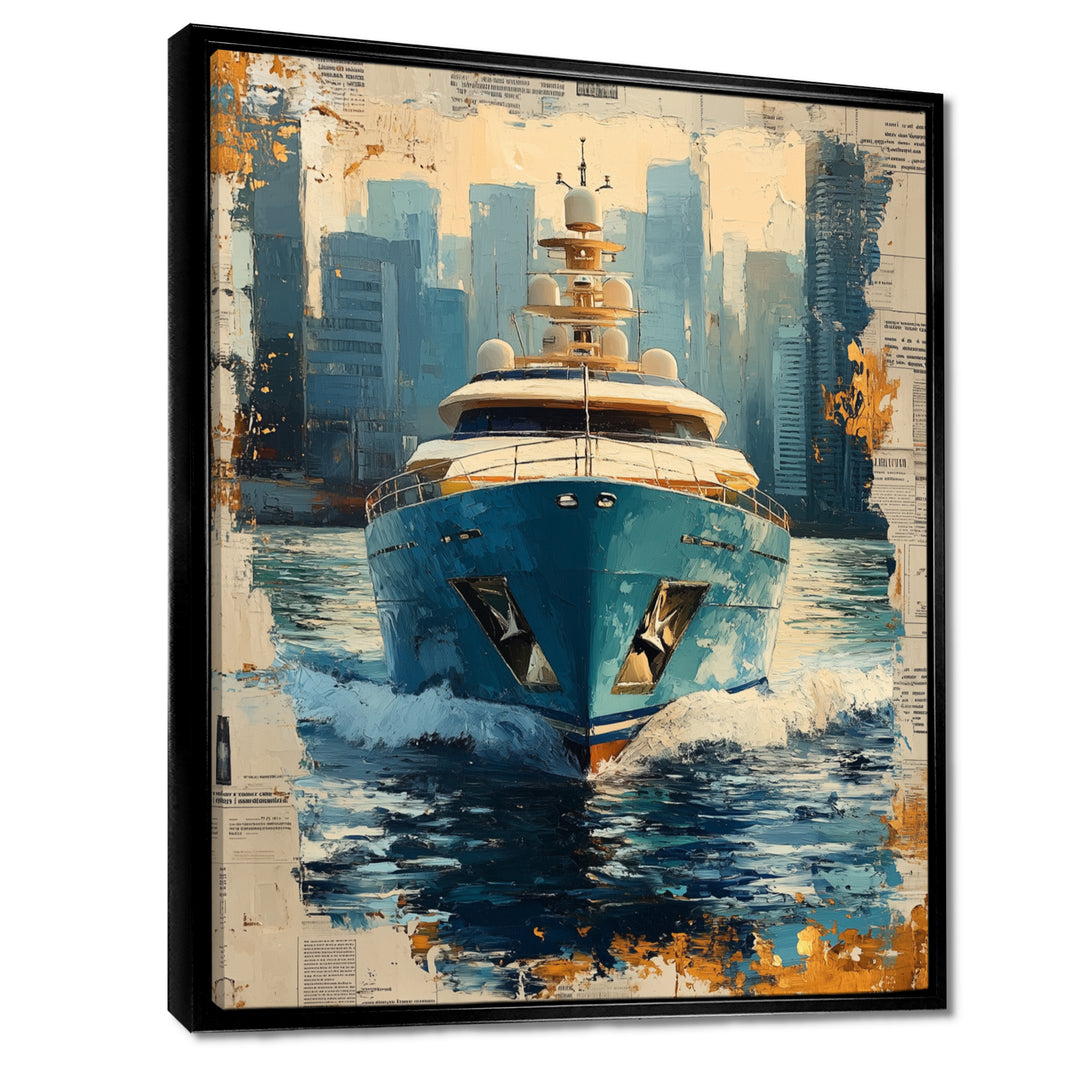 Boat Yacht Blue Billionaires Club I - Boat Yacht Canvas Wall Art