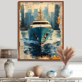 Boat Yacht Blue Billionaires Club I - Boat Yacht Canvas Wall Art