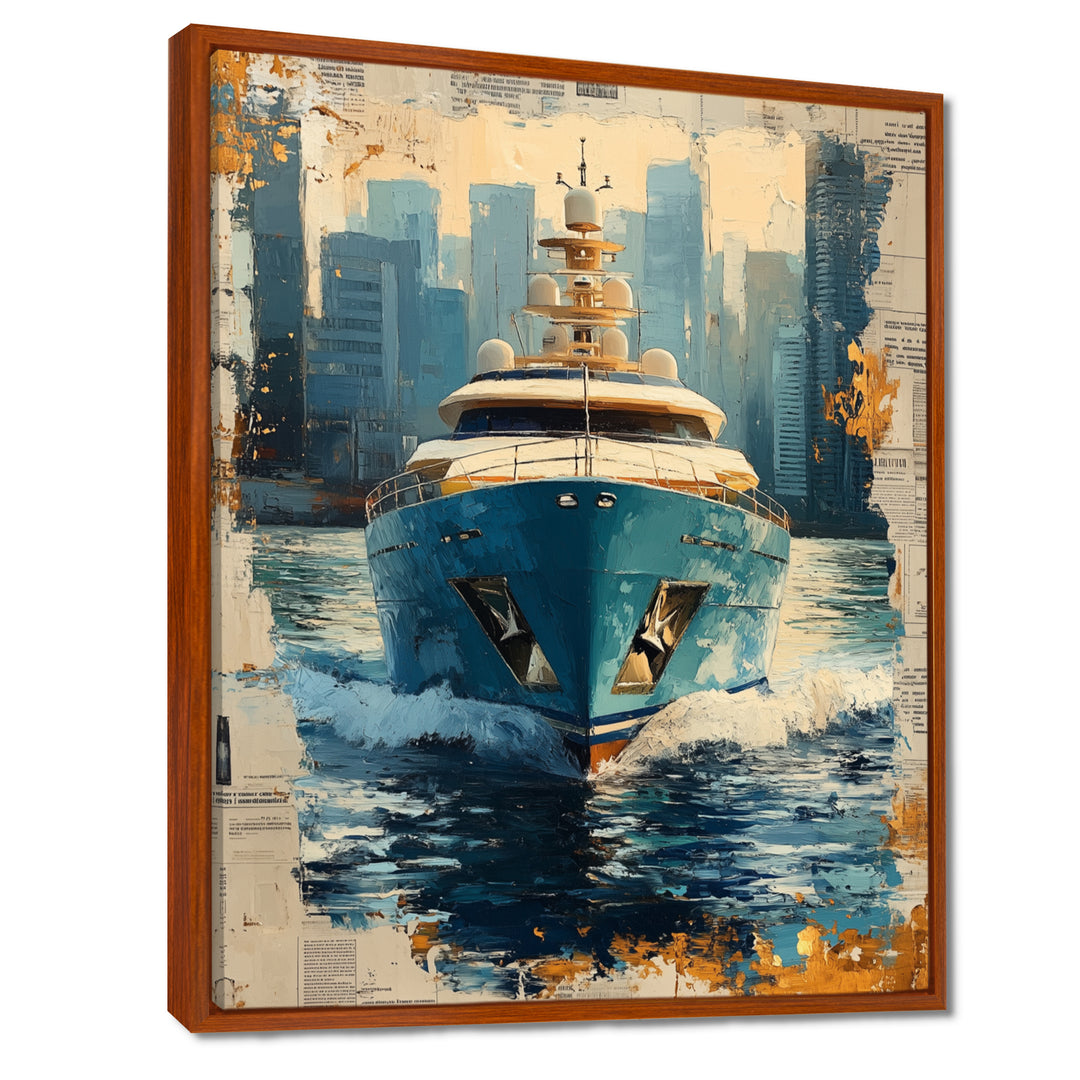 Boat Yacht Blue Billionaires Club I - Boat Yacht Canvas Wall Art