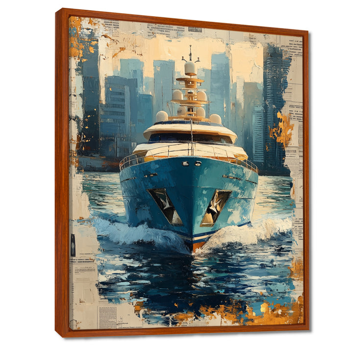 Boat Yacht Blue Billionaires Club I - Boat Yacht Canvas Wall Art