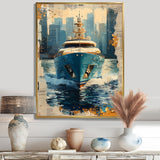 Boat Yacht Blue Billionaires Club I - Boat Yacht Canvas Wall Art