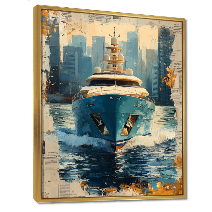 Boat Yacht Blue Billionaires Club I - Boat Yacht Canvas Wall Art