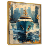 Boat Yacht Blue Billionaires Club I - Boat Yacht Canvas Wall Art