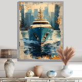 Boat Yacht Blue Billionaires Club I - Boat Yacht Canvas Wall Art
