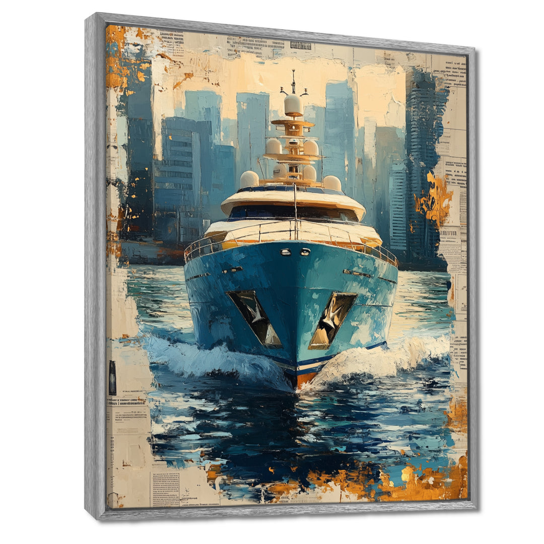 Boat Yacht Blue Billionaires Club I - Boat Yacht Canvas Wall Art