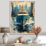 Boat Yacht Blue Billionaires Club I - Boat Yacht Canvas Wall Art
