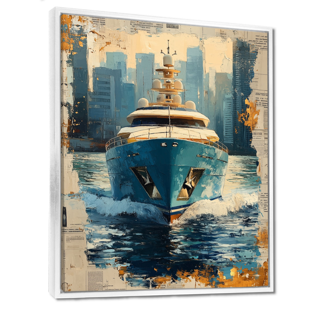 Boat Yacht Blue Billionaires Club I - Boat Yacht Canvas Wall Art
