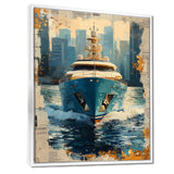 Boat Yacht Blue Billionaires Club I - Boat Yacht Canvas Wall Art