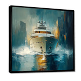 Green Yellow Yacht Horizon - Boat Yacht Canvas Wall Art