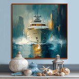 Green Yellow Yacht Horizon - Boat Yacht Canvas Wall Art