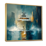 Green Yellow Yacht Horizon - Boat Yacht Canvas Wall Art