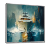 Green Yellow Yacht Horizon - Boat Yacht Canvas Wall Art