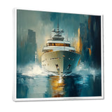 Green Yellow Yacht Horizon - Boat Yacht Canvas Wall Art