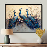 Blue Classic Peacocks Reunion - Peacock Wall Art Prints