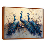 Blue Classic Peacocks Reunion - Peacock Wall Art Prints