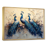 Blue Classic Peacocks Reunion - Peacock Wall Art Prints