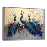 Blue Classic Peacocks Reunion - Peacock Wall Art Prints