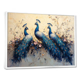 Blue Classic Peacocks Reunion - Peacock Wall Art Prints