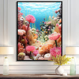 Pink Oceanic Coral Floral Dreams - Blue Coral Wall Art