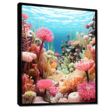 Pink Oceanic Coral Floral Dreams - Blue Coral Wall Art