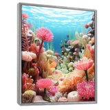 Pink Oceanic Coral Floral Dreams - Blue Coral Wall Art