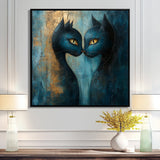 Viking Blue Freyja's Cats - Cat Framed Canvas Art
